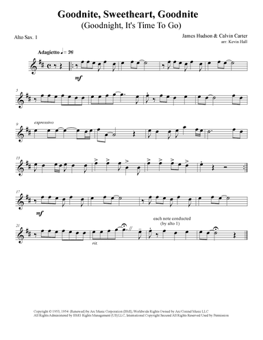 Goodnight, Sweetheart, Goodnight (goodnight, It's Time To Go) (arr. Kevin Hall)