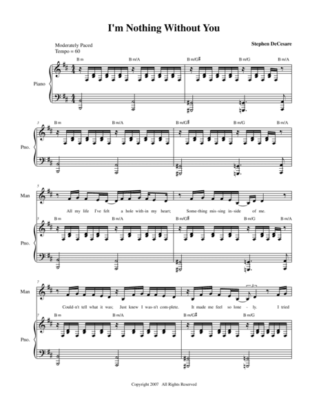 I'm Nothing Without You (Duet for Soprano and Tenor solo)