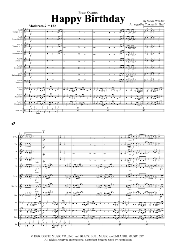 Happy Birthday (arr. Thomas Graf)