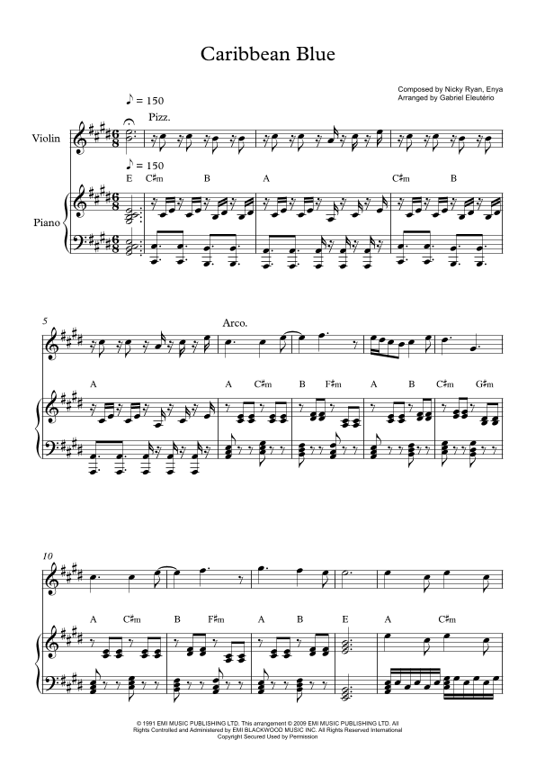 Caribbean Blue (arr. Gabriel Eleutério)