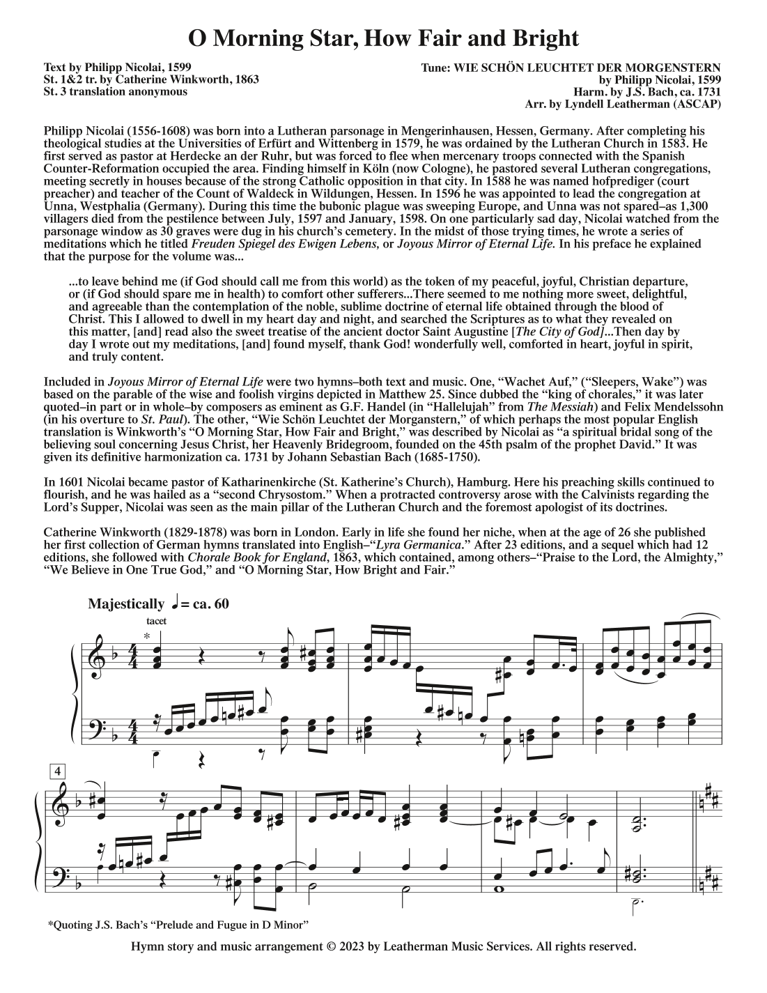 O Morning Star, How Fair and Bright (arr. Lyndell Leatherman)