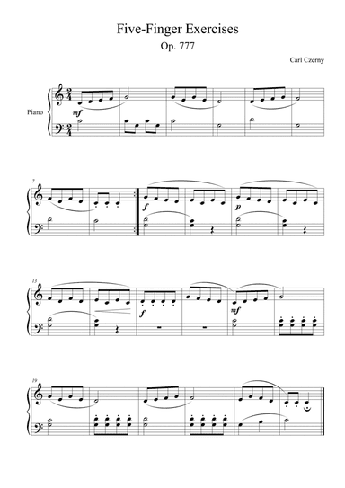 Exercise (Op. 777) (arr. Passoni Music)