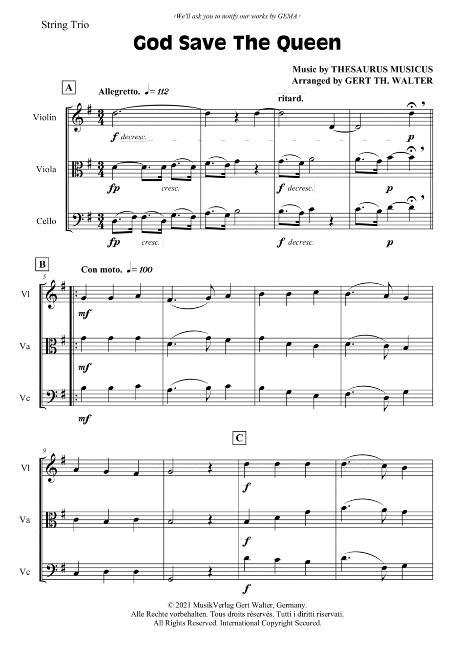 God Save The Queen (arr. Gert Th. Walter)