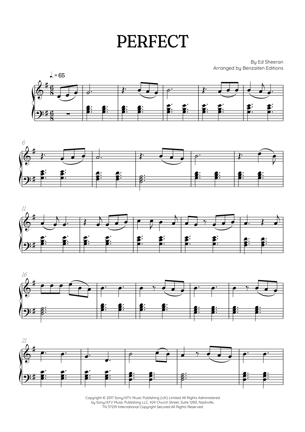 Perfect (arr. Benzaiten Editions)