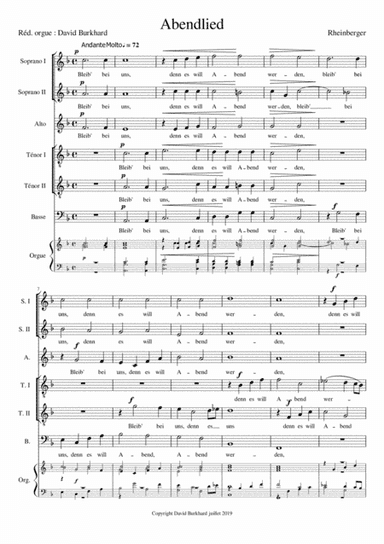Abendlied - Rheinberger (arr. David Burkhard)
