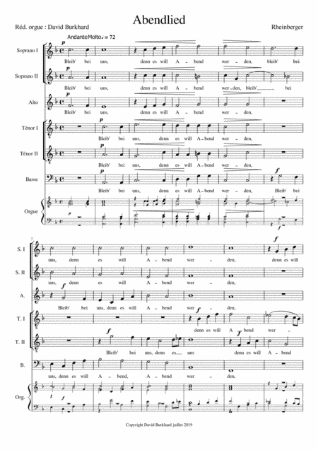 Abendlied - Rheinberger (arr. David Burkhard)