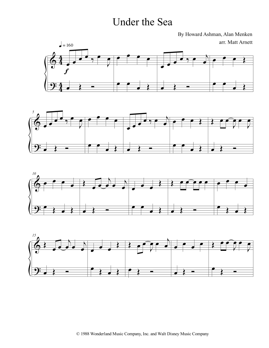 Under The Sea (arr. Matt Arnett)