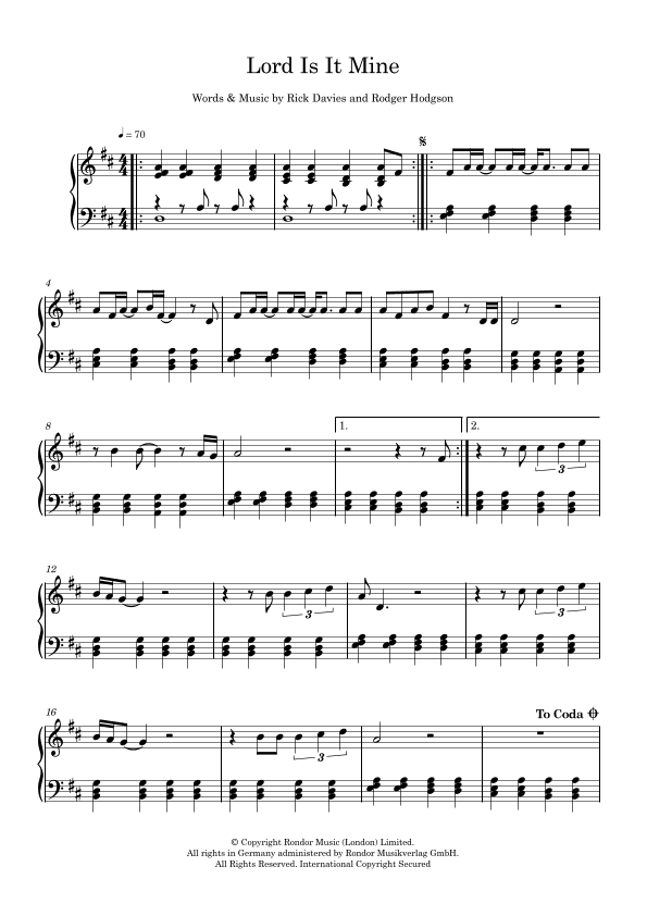 Lord Is It Mine (arr. Robin Thomson)
