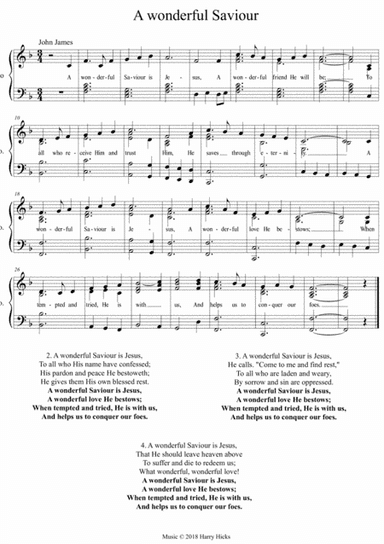 A wonderful Saviour is Jesus. A new tune to an old hymn that deserves to be rediscoved