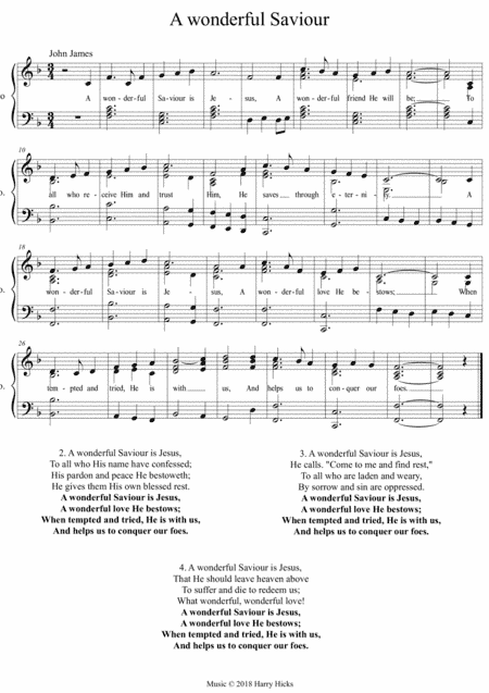 A wonderful Saviour is Jesus. A new tune to an old hymn that deserves to be rediscoved