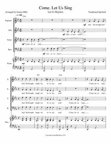 Come, Let Us Sing (Let Us Rejoice) SATB (arr. Joanna Mills)
