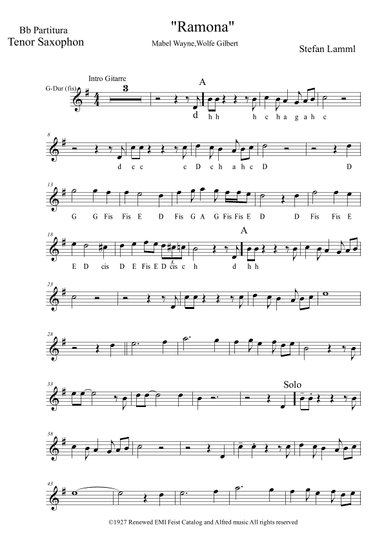 Ramona (arr. Stefan Lamml)
