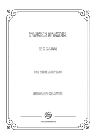 Giovanni-Piacer d'amor in C Major,for Voice and Piano (arr. MSM)