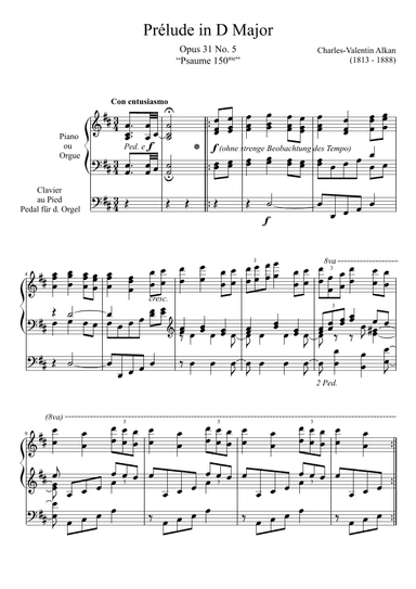 Prelude Opus 31 No. 5 in D Major (arr. Zachary Corbett)