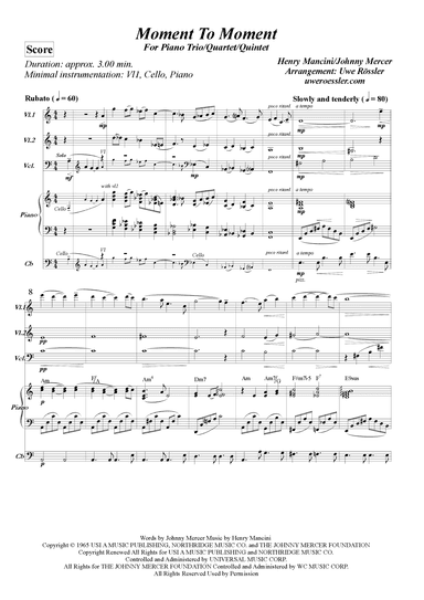Moment To Moment (arr. Uwe Roessler Rössler Rassler)