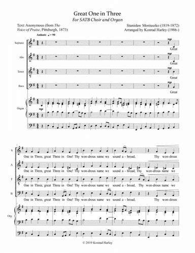 Great One in Three (arr. Konrad Harley)