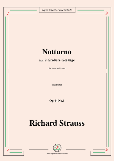 Richard Strauss-Notturno,in g minor,Op.44 No.1 (arr. OSM Press)