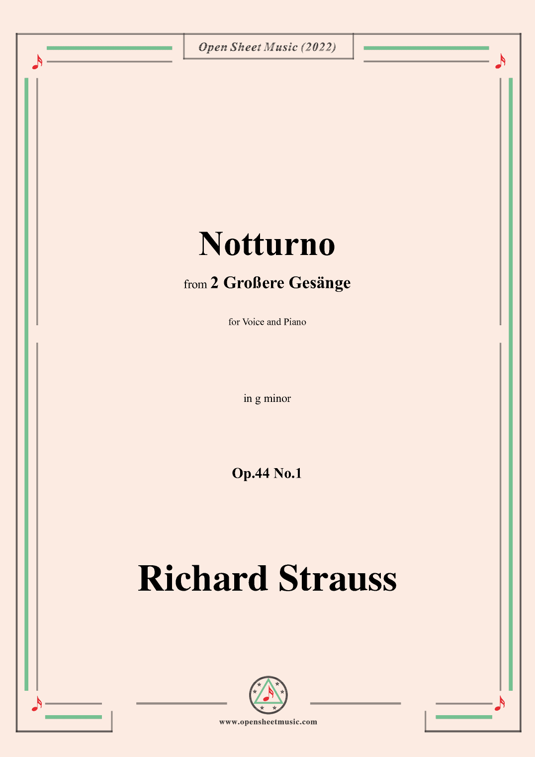 Richard Strauss-Notturno,in g minor,Op.44 No.1 (arr. OSM Press)