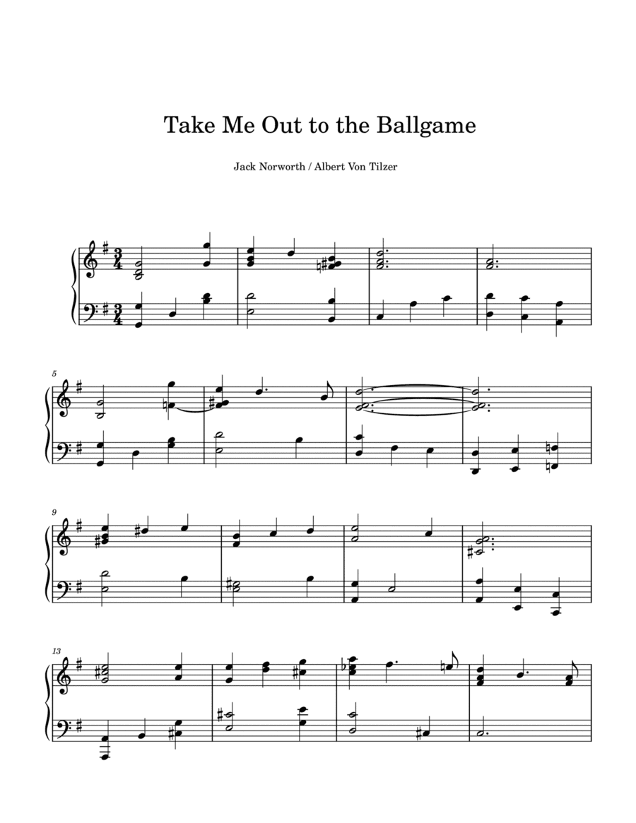 Take Me Out to the Ballgame (arr. Charles Lee)