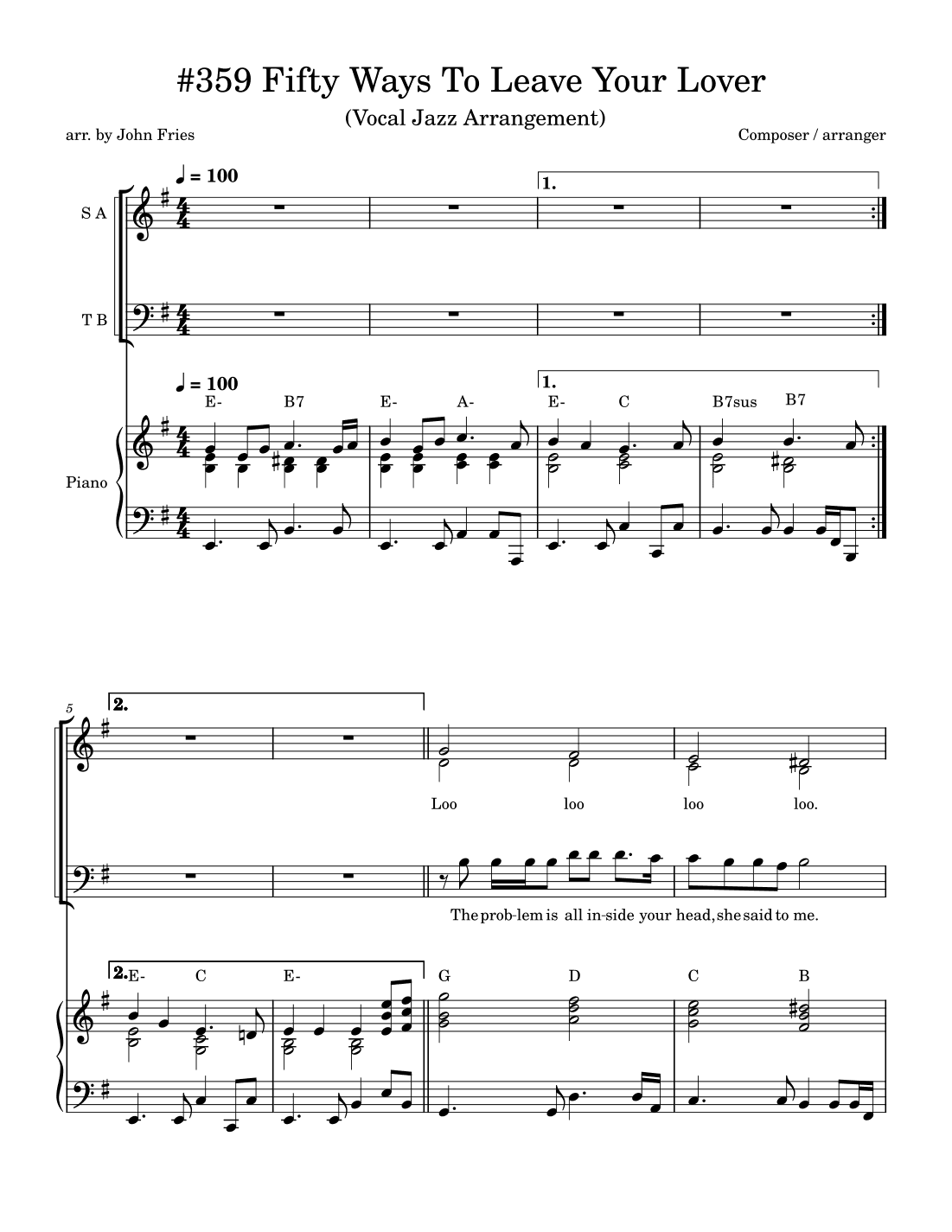 Fifty Ways To Leave Your Lover (arr. John Fries)