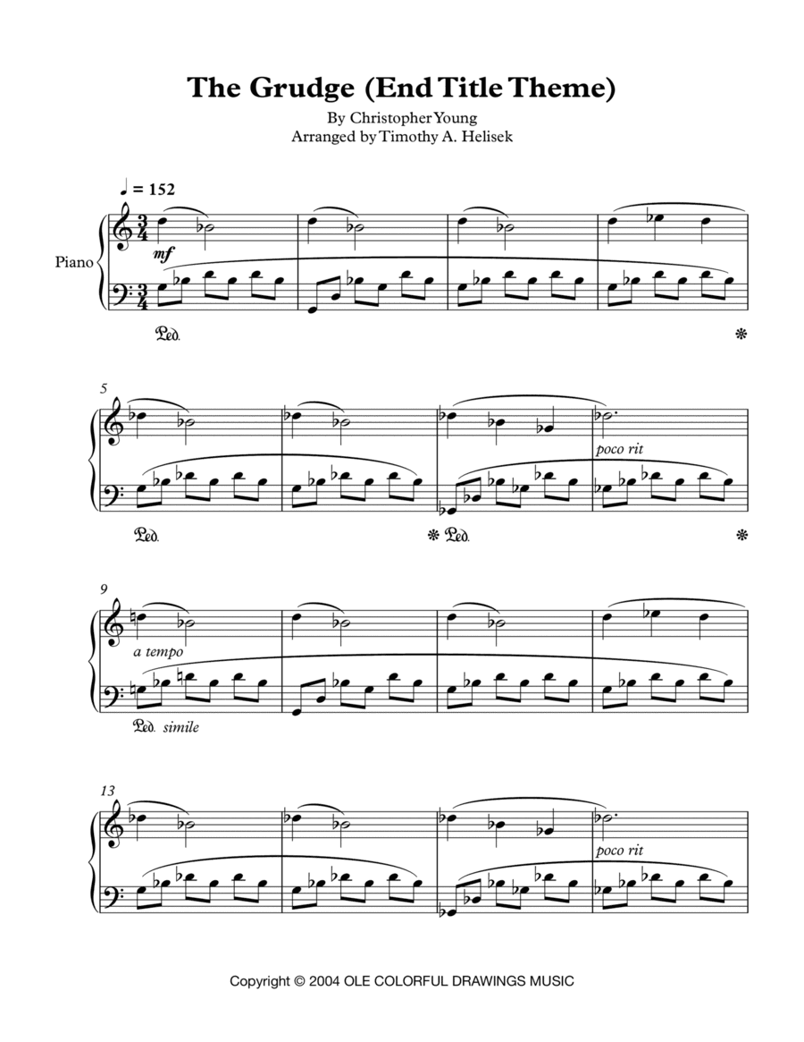 The Grudge (end Title Theme) (arr. Timothy A. Helisek)