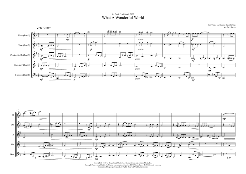 What A Wonderful World (arr. Carl Raven)