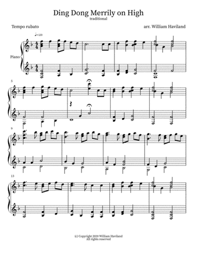 Ding Dong Merrily on High (arr. William Haviland)