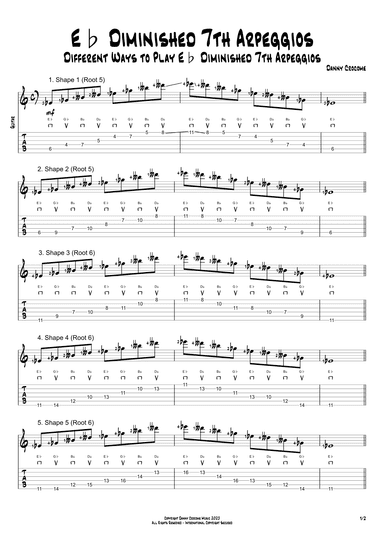 Eb Diminished 7th Arpeggios (5 Ways to Play)