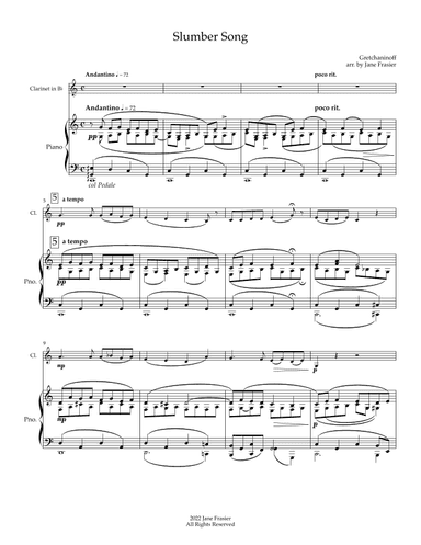 Slumber Song (arr. Jane Frasier)
