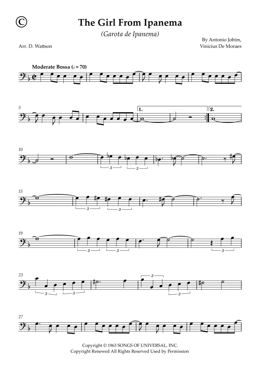 Garôta De Ipanema (arr. Douglas Wattson)