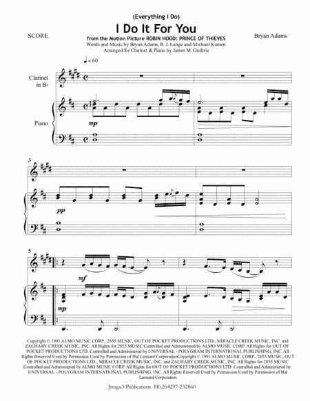 (Everything I Do) I Do It For You (arr. James M. Guthrie, ASCAP)