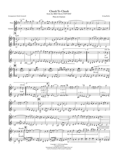 Cheek To Cheek (arr. Keith Gemmell)