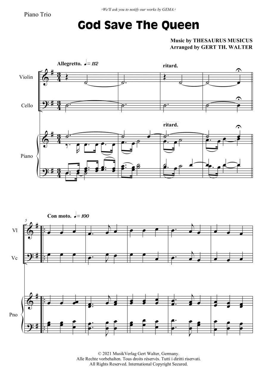 God Save The Queen (arr. Gert Th. Walter)