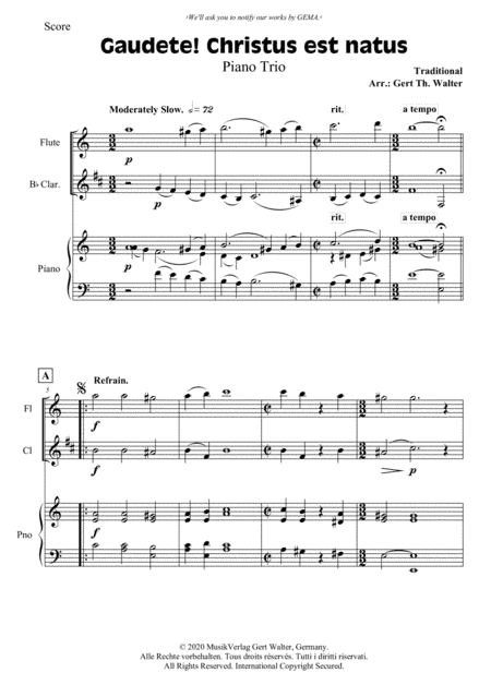 Gaudete! Christus Est Natus (arr. Gert Th. Walter)