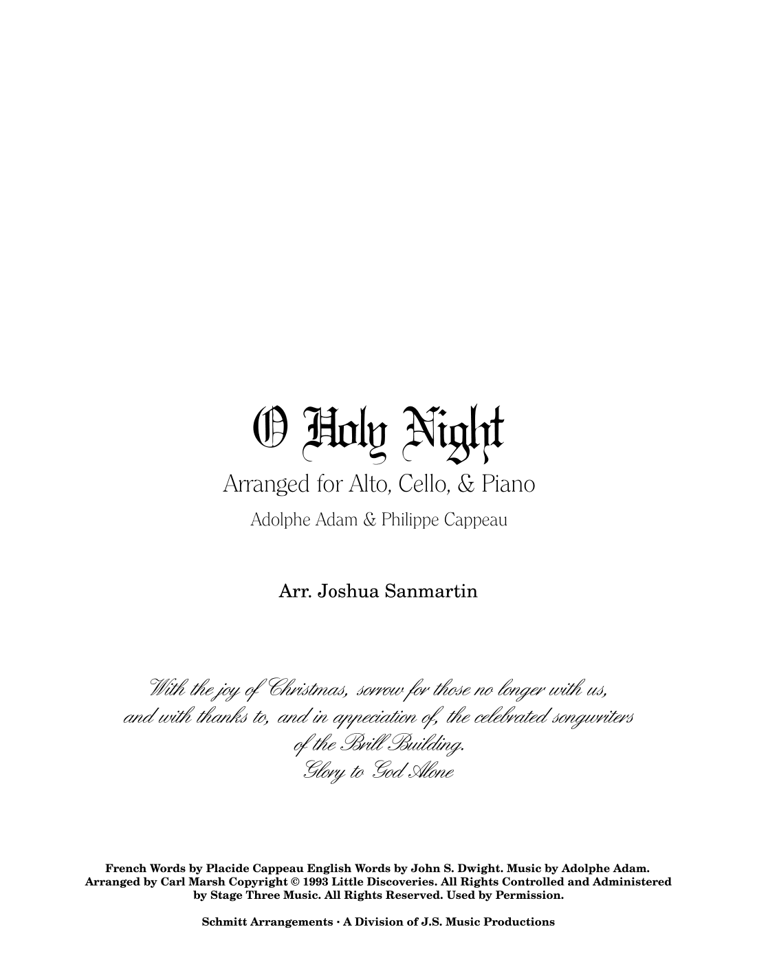 O Holy Night (arr. Joshua Sanmartin)