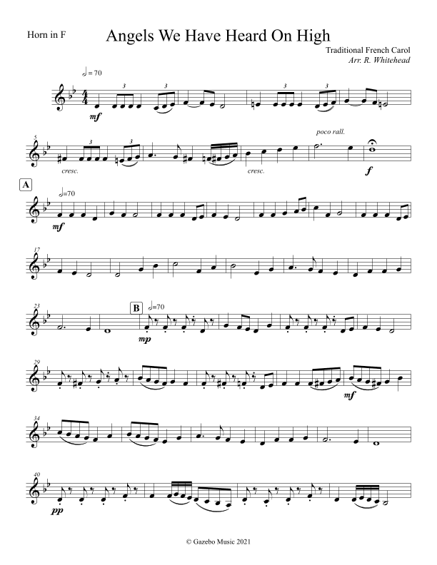 Angels We Have Heard On High (arr. Robert Whitehead)