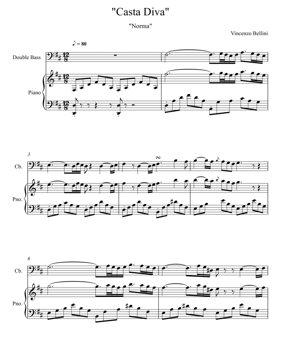 Vincenzo Bellini - Casta Diva - Norma (Double Bass Solo) (arr. André Laitano)