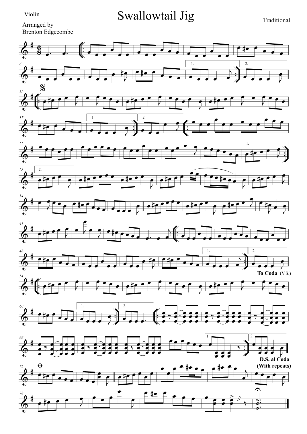 Swallowtail Jig (arr. Adelaide String Duo)