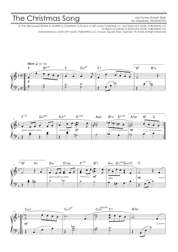 The Christmas Song (chestnuts Roasting On An Open Fire) (arr. Masakazu YAMAMOTO)