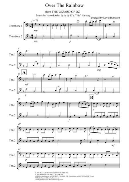 Over The Rainbow (from The Wizard Of Oz) (arr. David Burndrett)