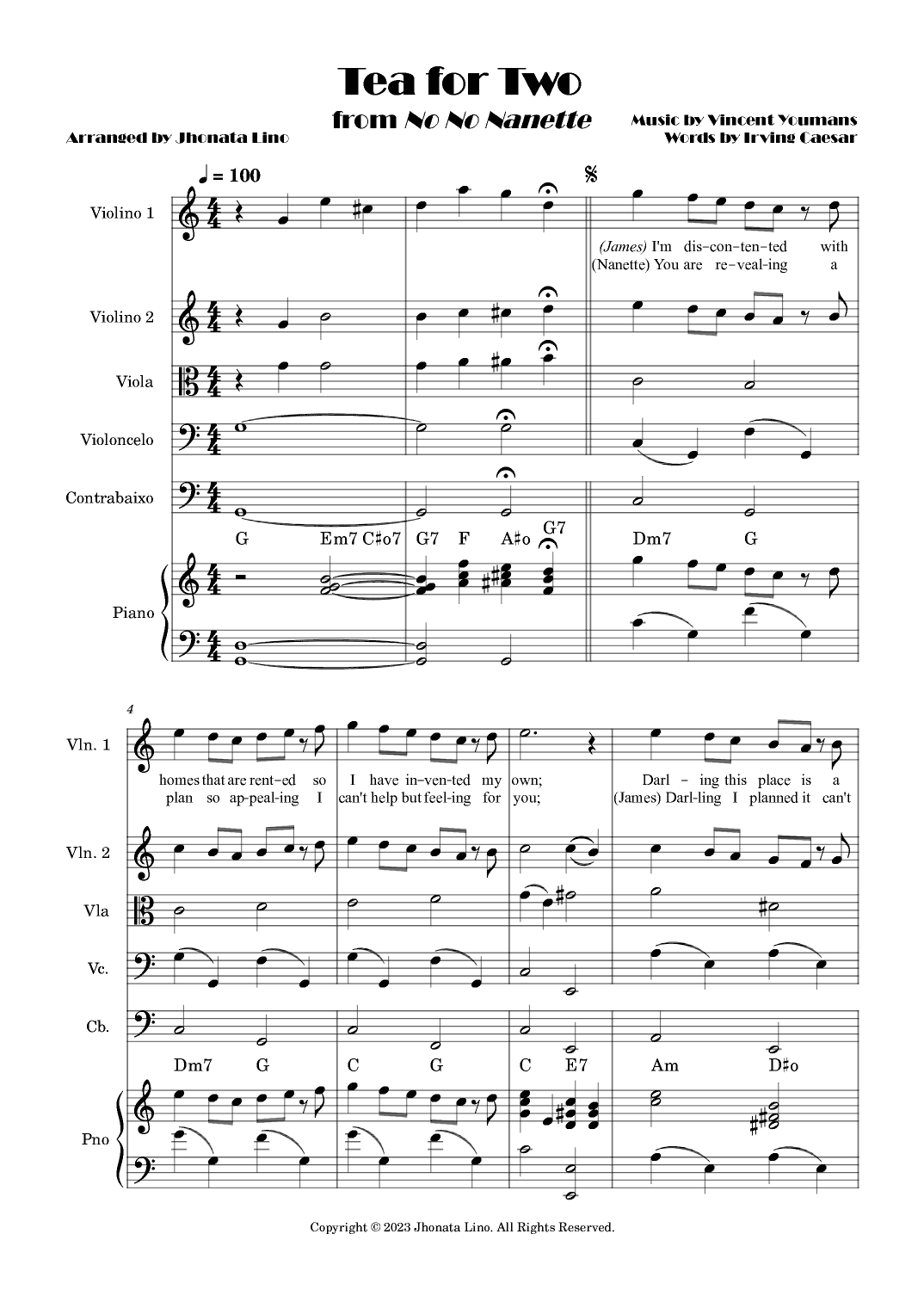 Tea For Two (arr. Jhonata Lino)