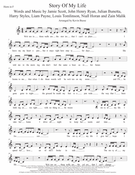 Story Of My Life (arr. Kevin Busse)