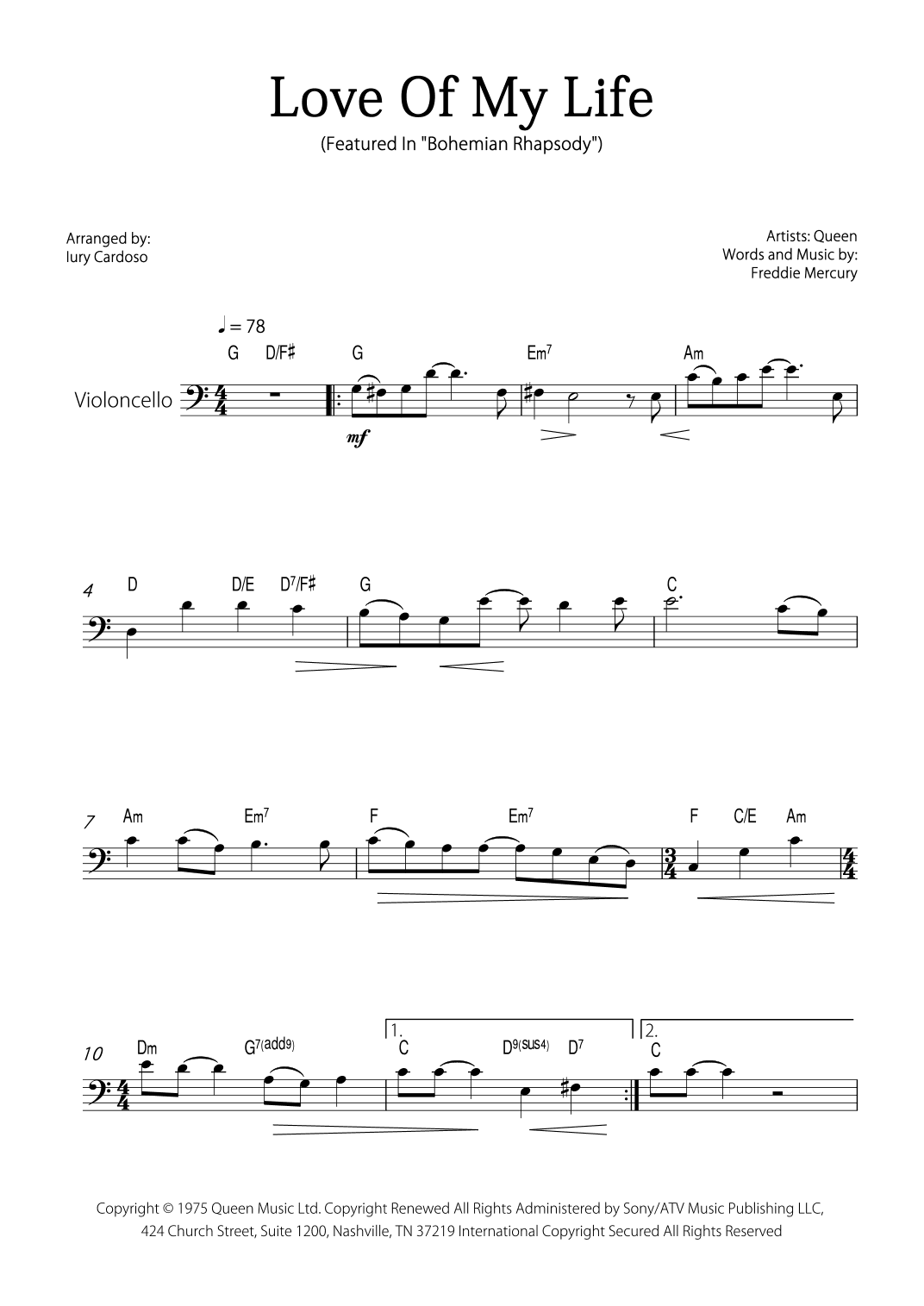 Love Of My Life (arr. Iury Cardoso)
