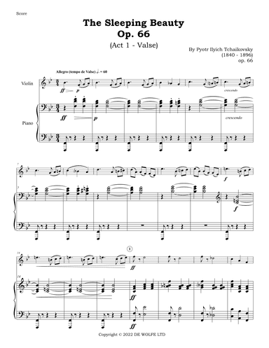 The Sleeping Beauty, Op. 66: Act 1 - Valse (arr. Isabel Oliveira Hill)