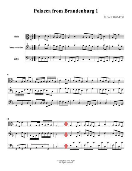 Polacca from Brandenburg 1 (arr. William G Ouimette)