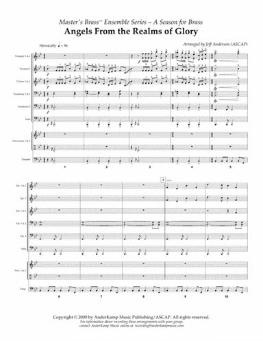 Angels From the Realms of Glory for Brass Choir/Ensemble (arr. Jeff D. Anderson)