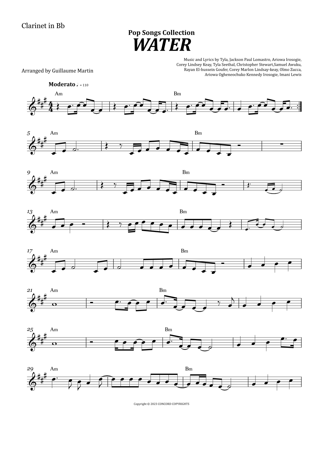 Water (arr. Guillaume Martin)