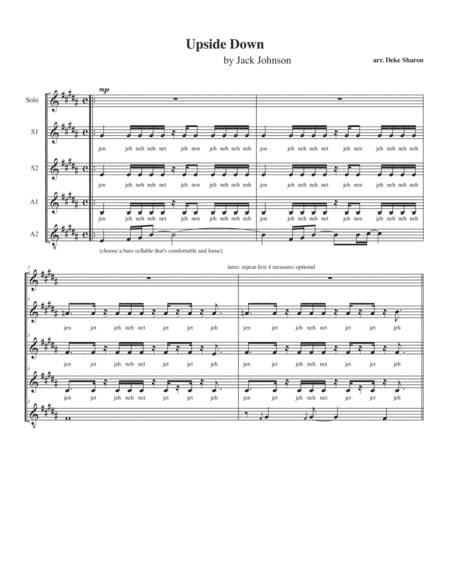 Upside Down  from the Universal Pictures and Imagine Entertainment film CURIOUS GEORGE (arr. Deke Sharon)
