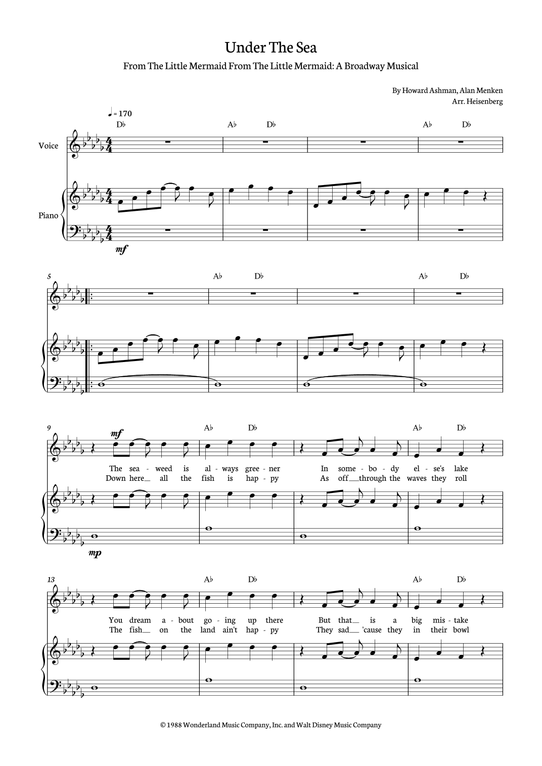 Under The Sea (arr. Heisenberg)