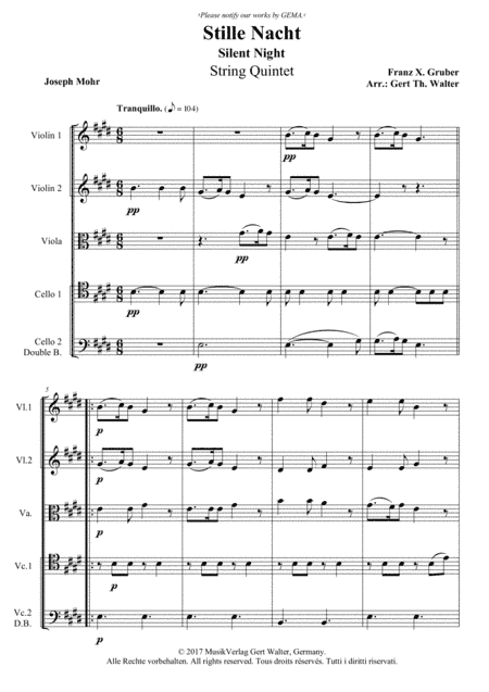 Silent Night (arr. Gert Th. Walter)